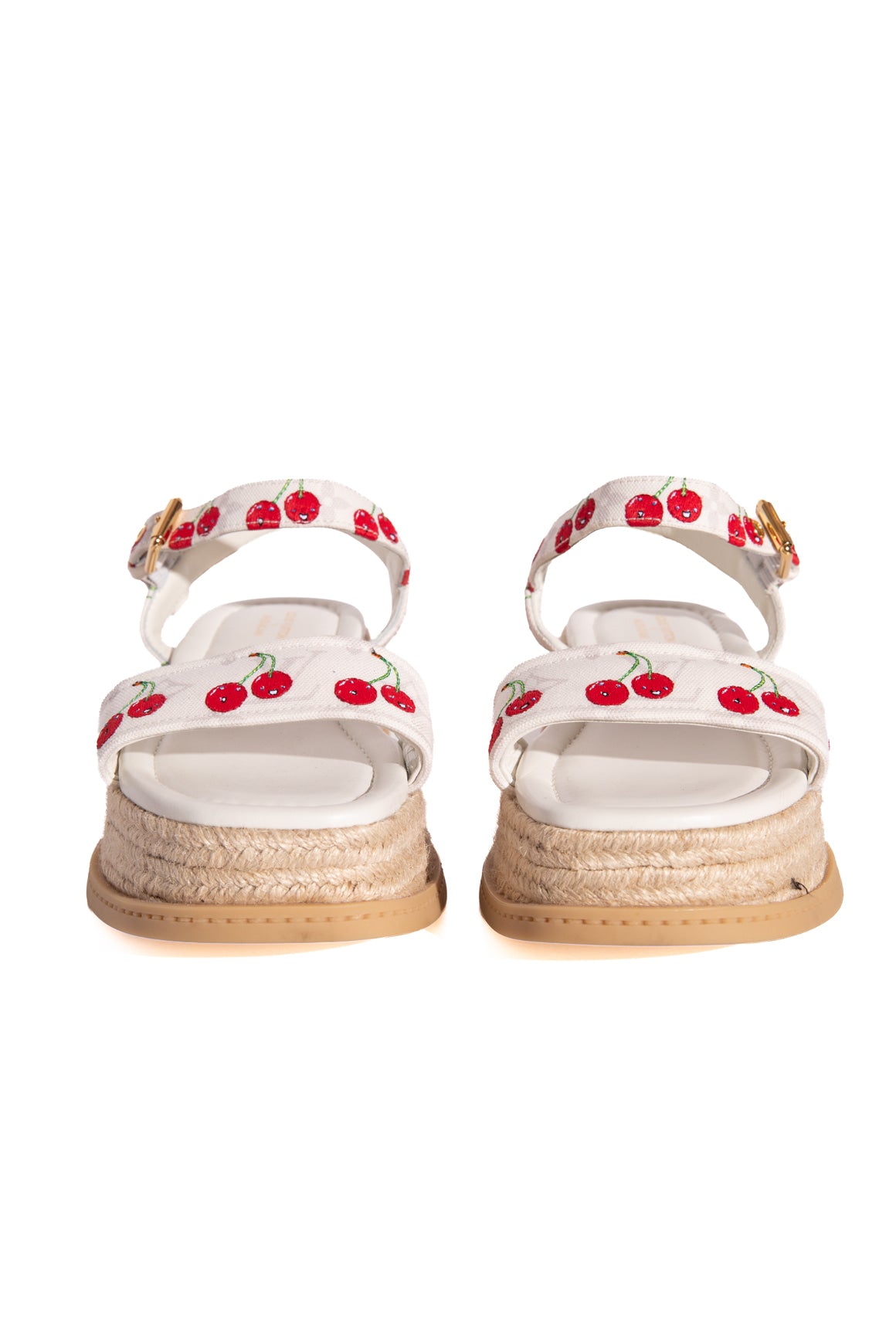 LOUIS VUITTON X MURAKAMI White Cherry Platform Sandals (Sz. 38)
