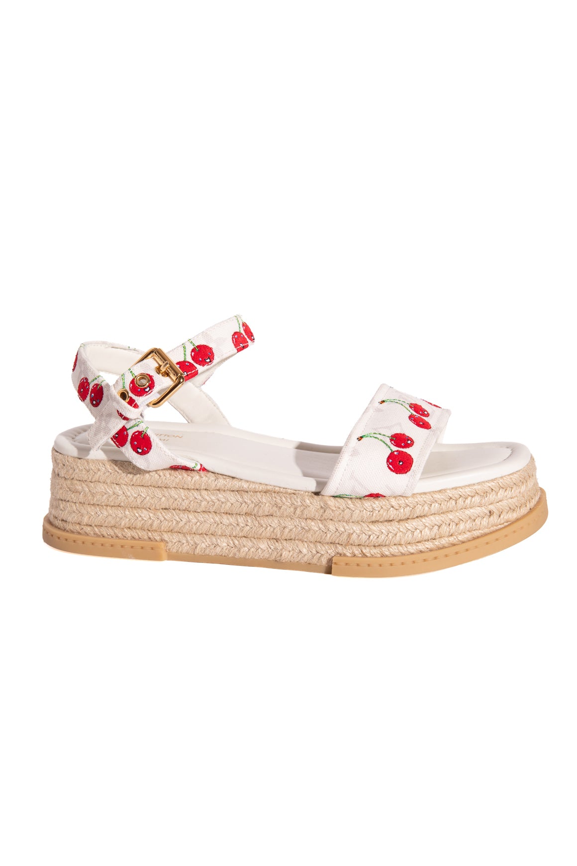 LOUIS VUITTON X MURAKAMI White Cherry Platform Sandals (Sz. 38)
