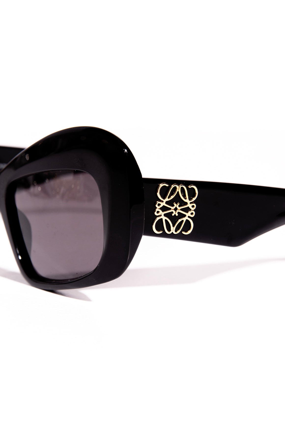LOEWE Black Round Cat Eye Sunglasses