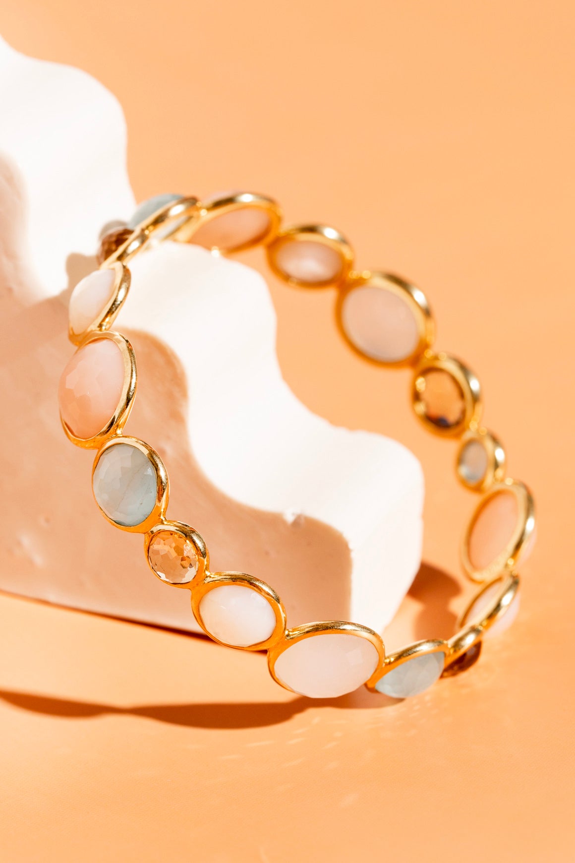 IPOLITTA 18K Pink & Blue Lollipop Multi Stone Bangle