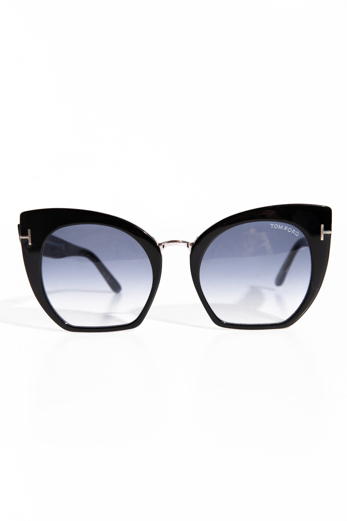 TOM FORD Black Gradient Cat Eye Sunglasses