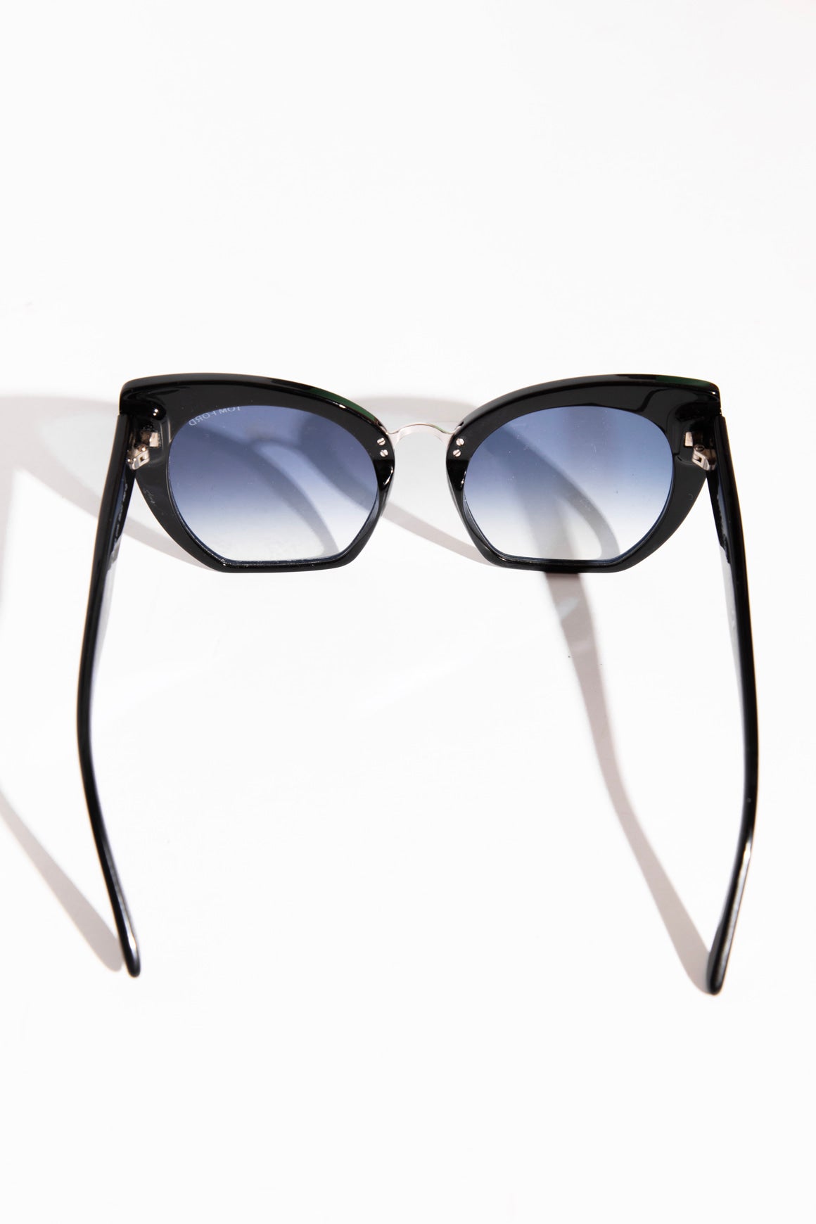 TOM FORD Black Gradient Cat Eye Sunglasses