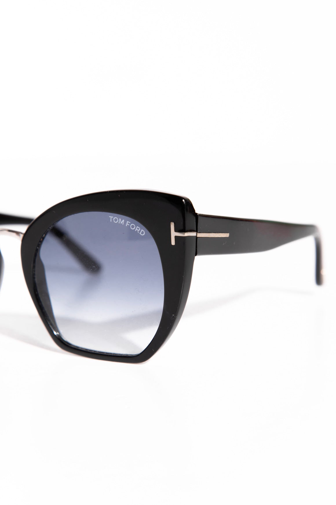 TOM FORD Black Gradient Cat Eye Sunglasses