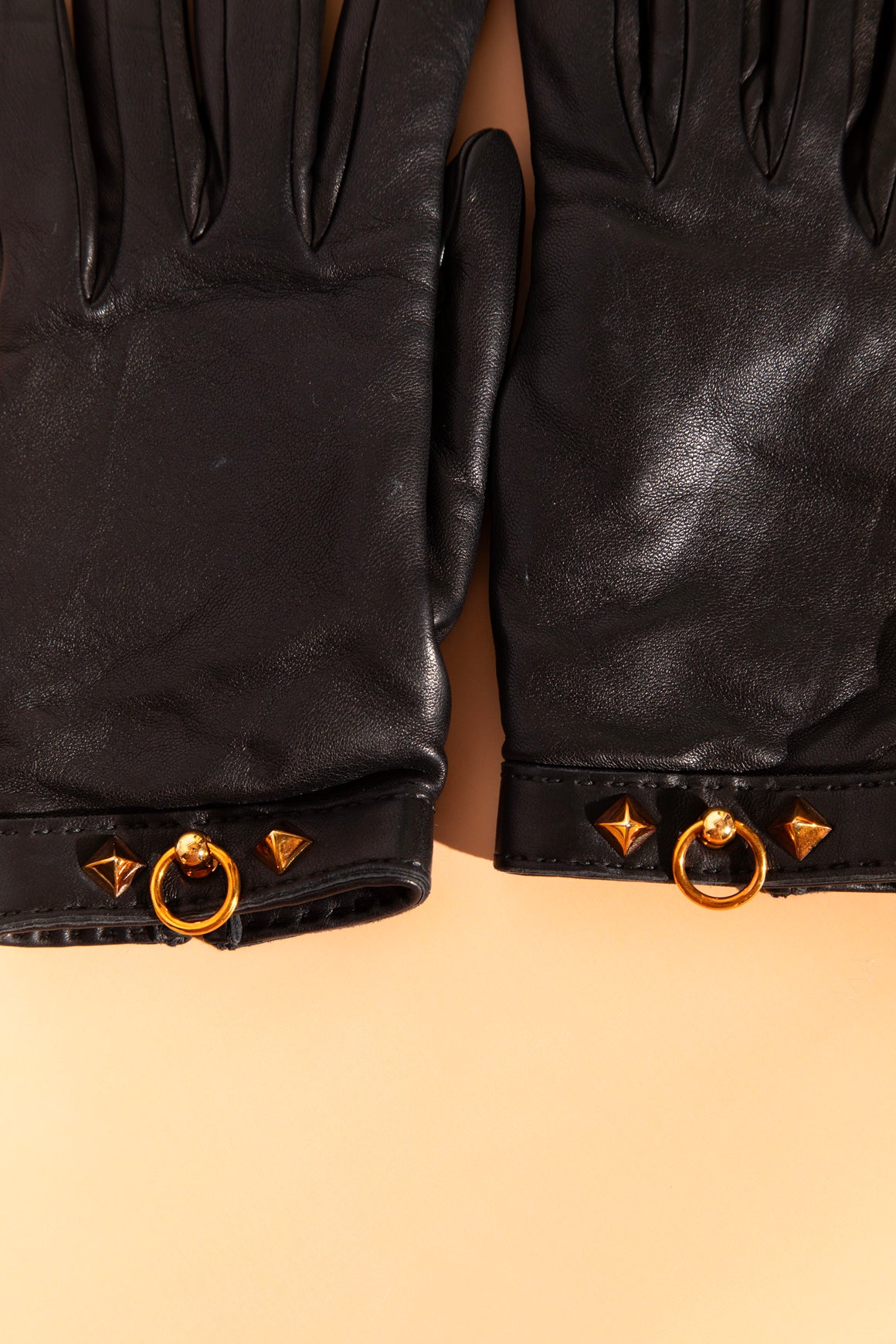 HERMES Black Lambskin Medor Gloves