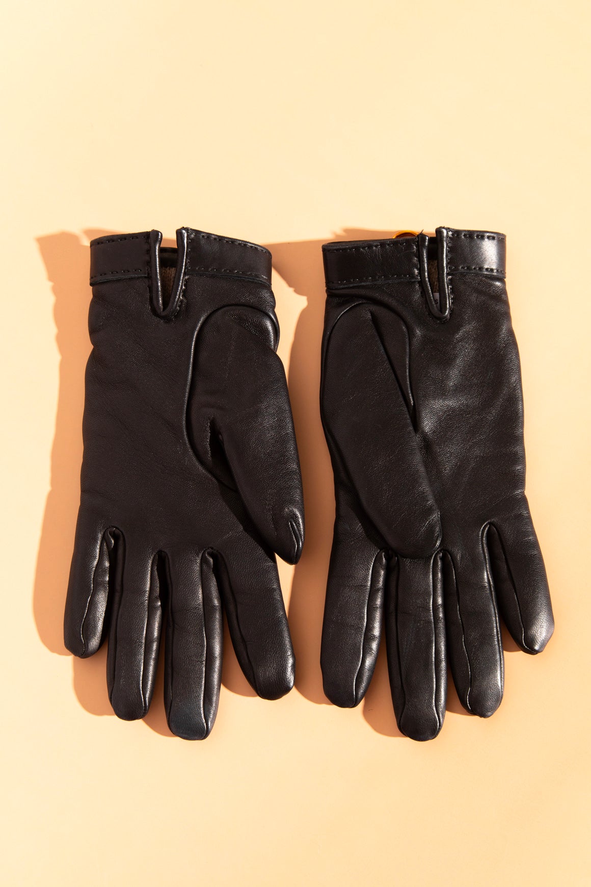 HERMES Black Lambskin Medor Gloves