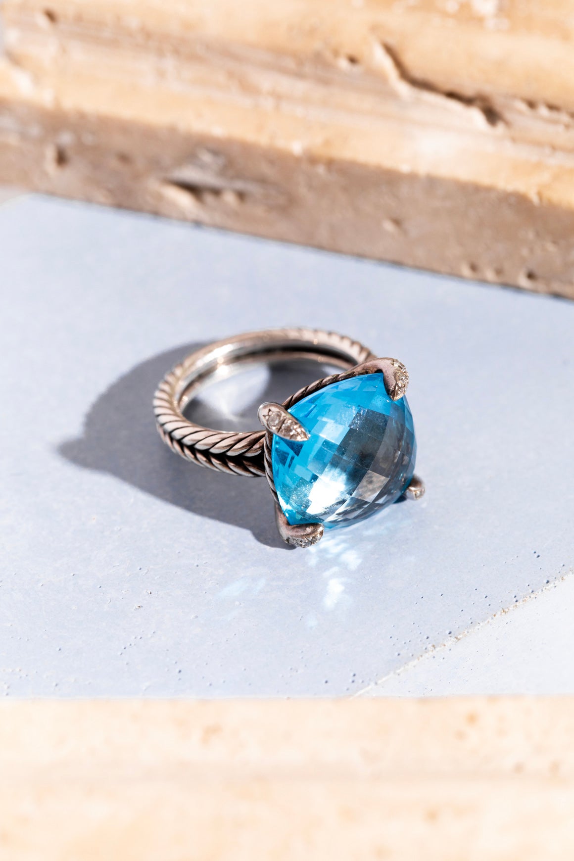 DAVID YURMAN Hampton Blue Topaz Chatelaine Ring