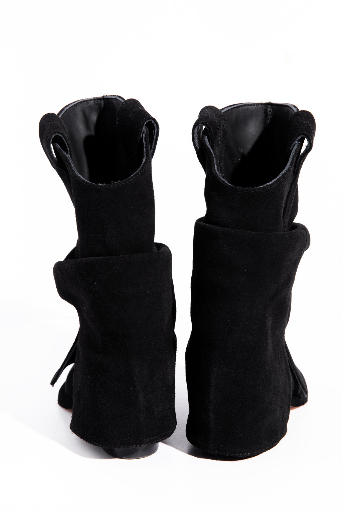 NO.21 Black Suede Fold Over Western Boots (Sz. 36)