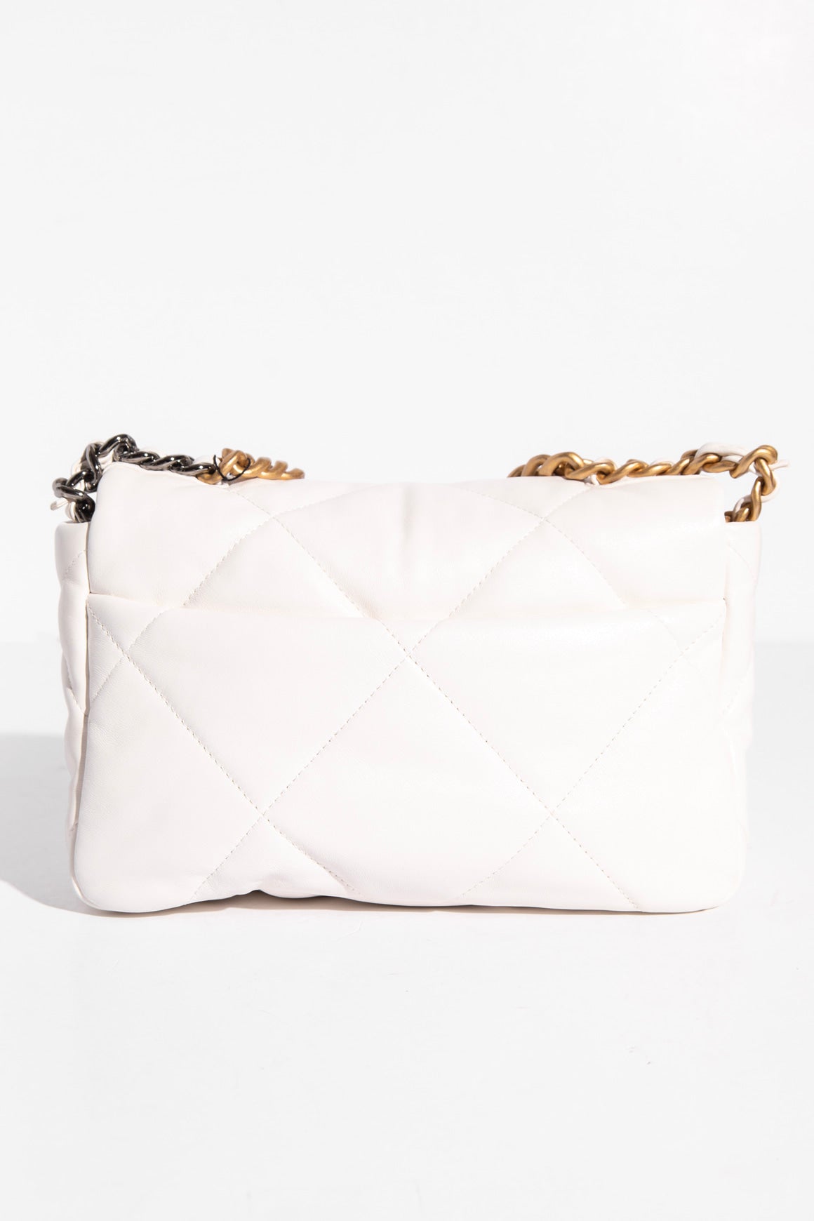 CHANEL 19 White Quilted Flap Bag