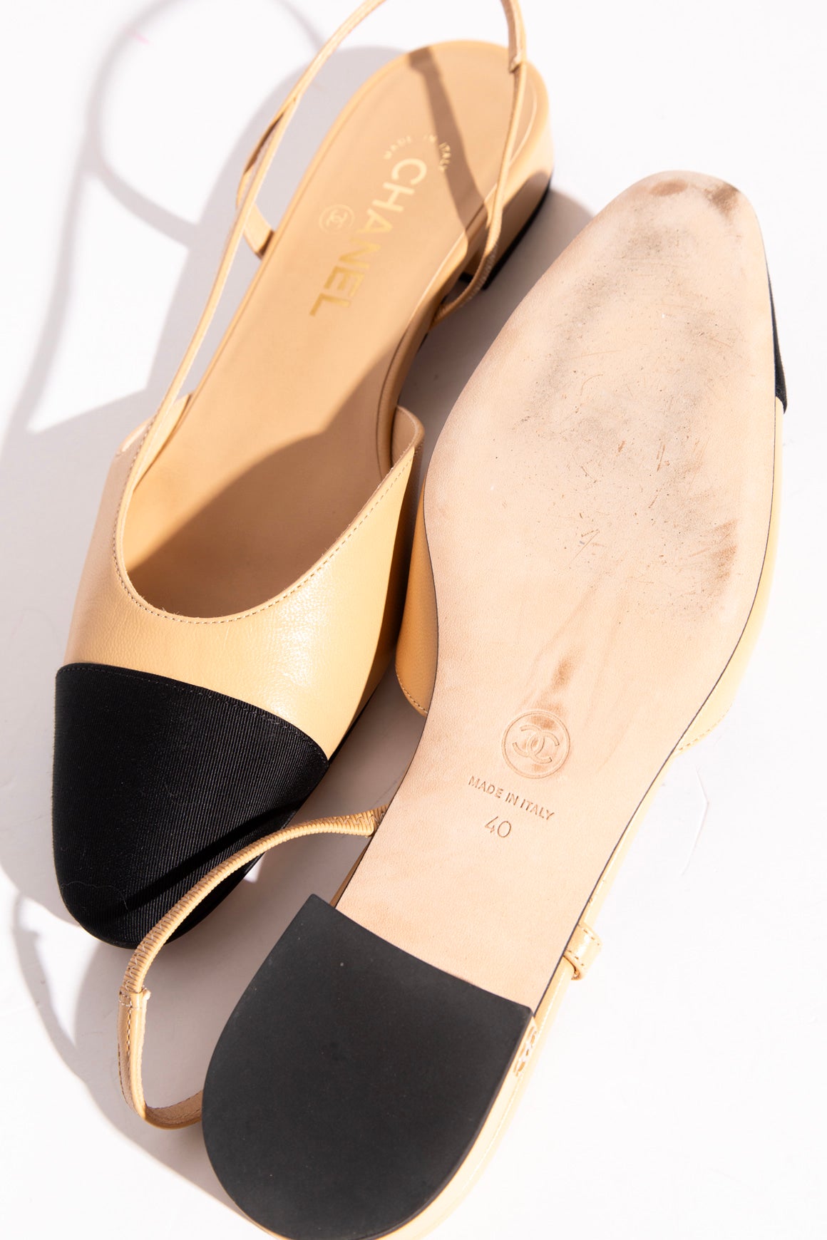 CHANEL Signature Captoe Slingback Sandal (Sz.40)