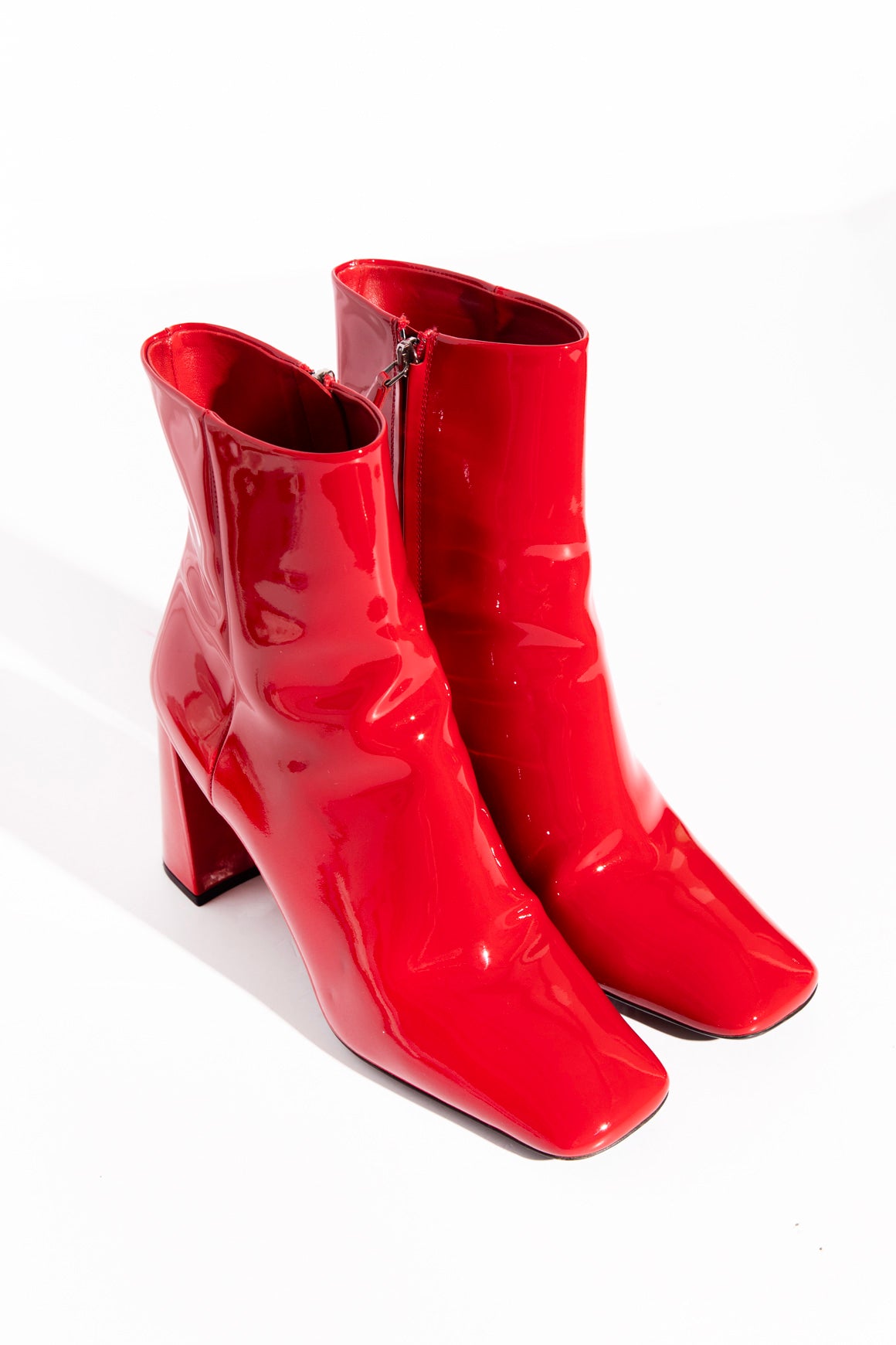 PRADA Red Patent Block Heels (Sz. 39)