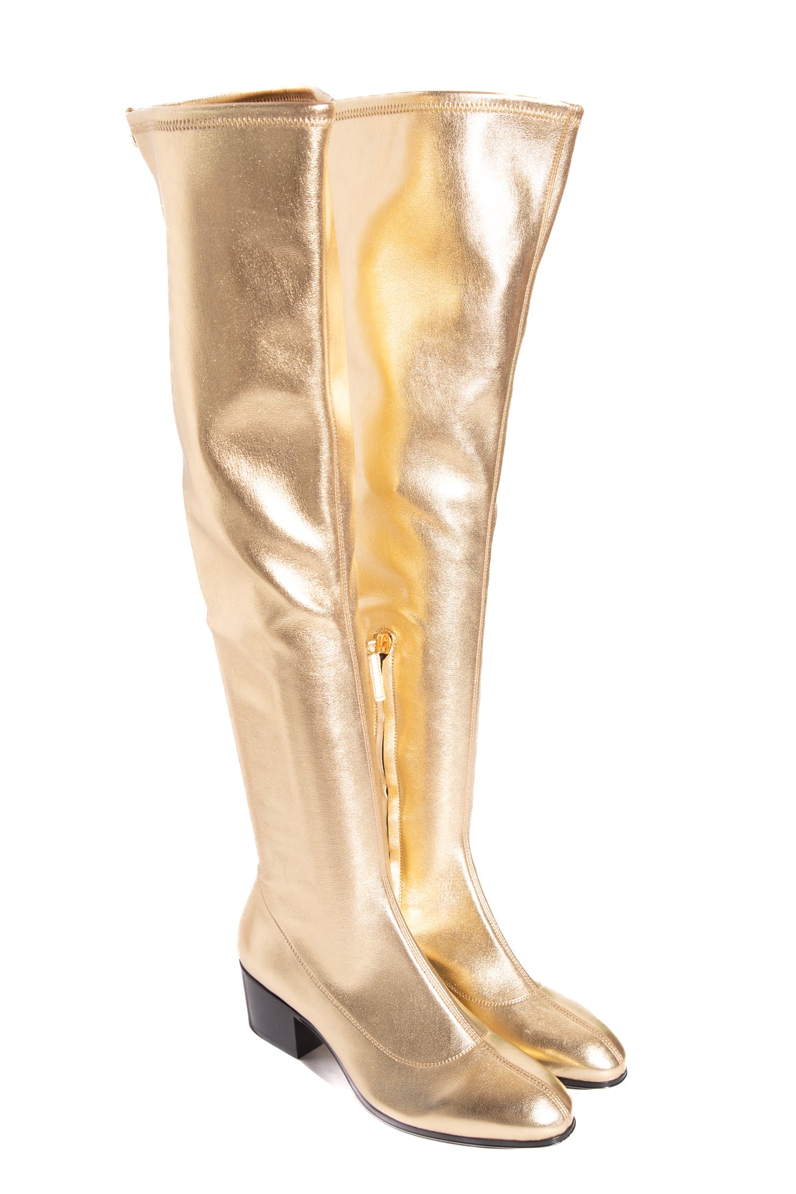 GIUSEPPE ZANOTTI Gold Knee High Boots (Sz. 36)