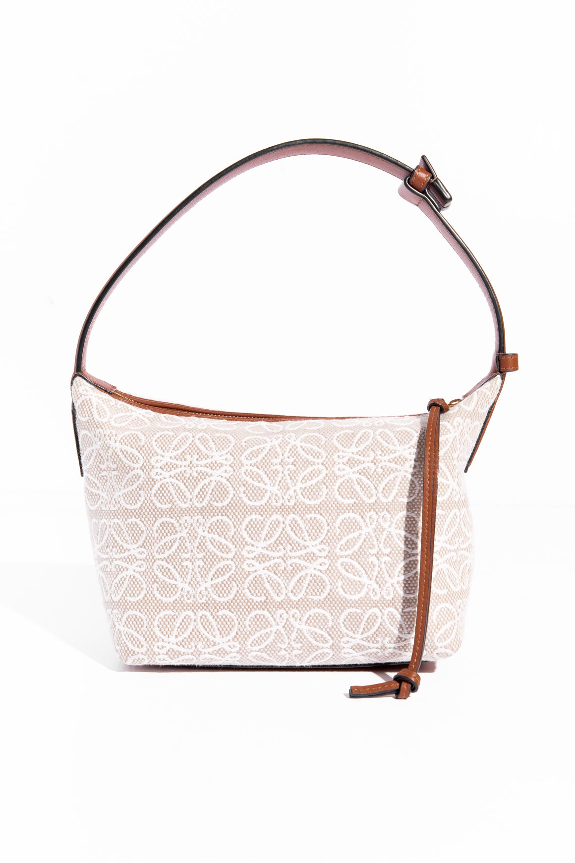 LOEWE Ecru Jacquard Anagram Small Cubi Bag