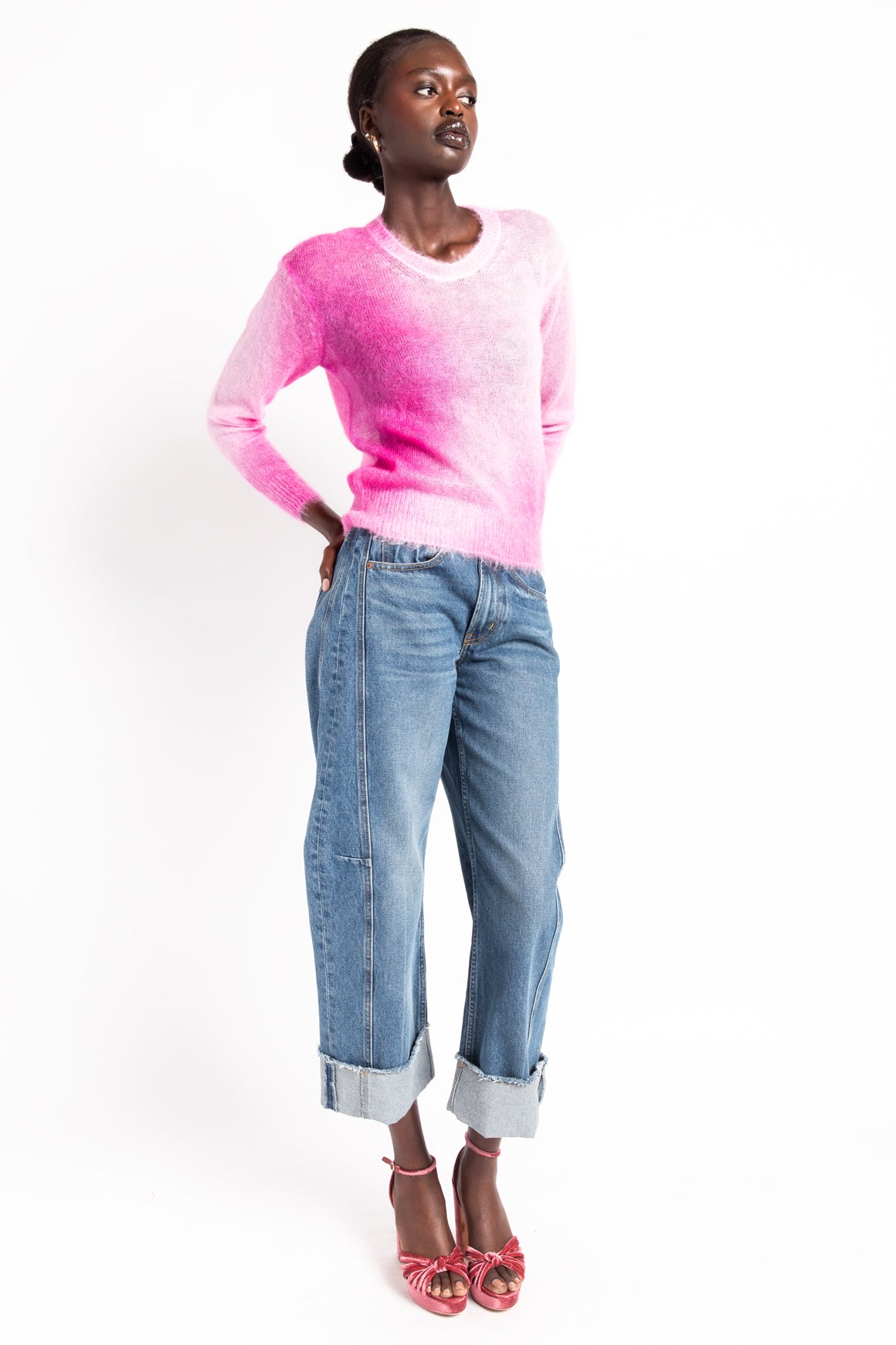 TOM FORD Pink Gradient Mohair Sweater