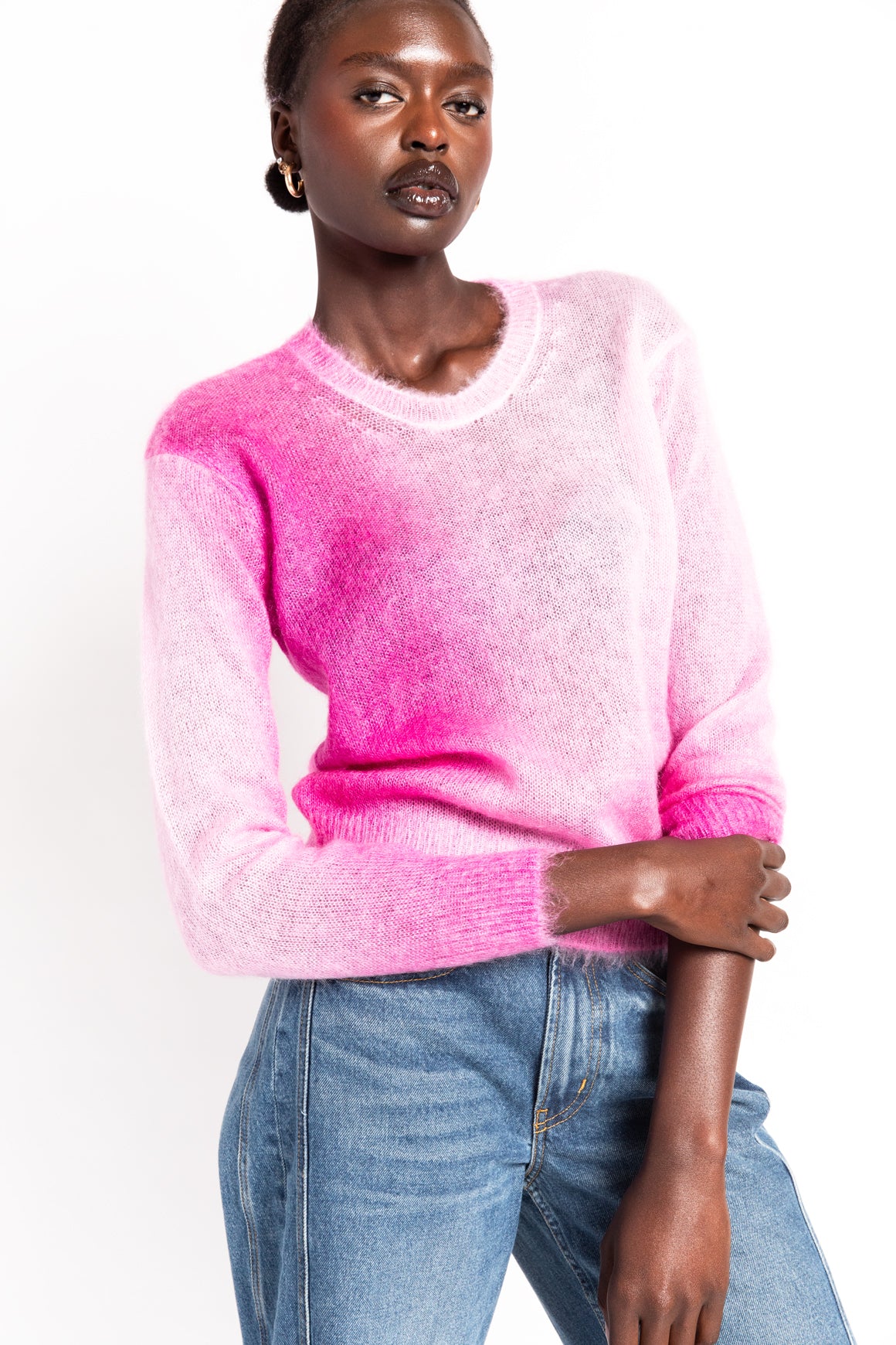 TOM FORD Pink Gradient Mohair Sweater