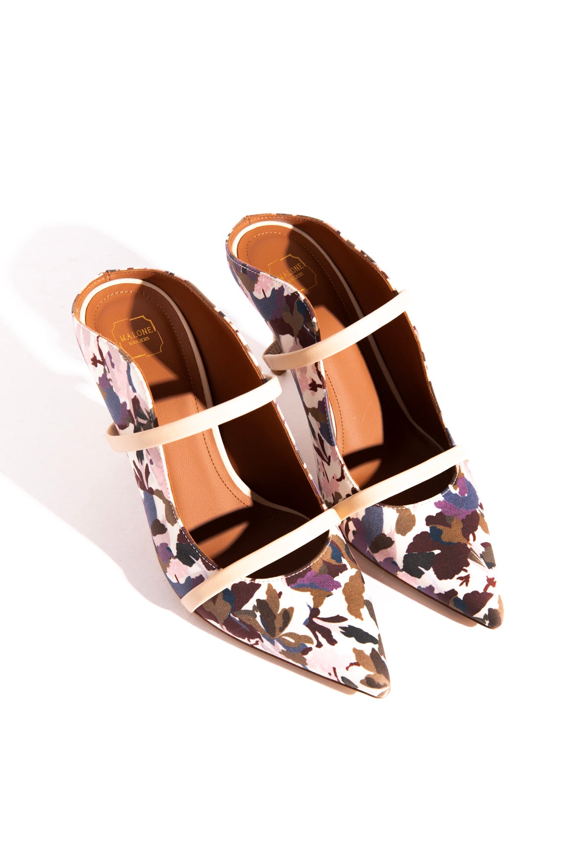 MALONE SOULIERS Floral Satin Heeled Mules (Sz. 36)