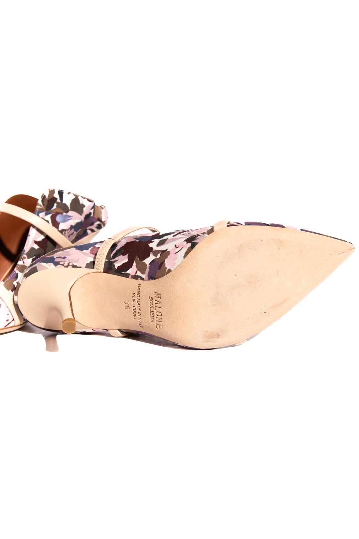 MALONE SOULIERS Floral Satin Heeled Mules (Sz. 36)