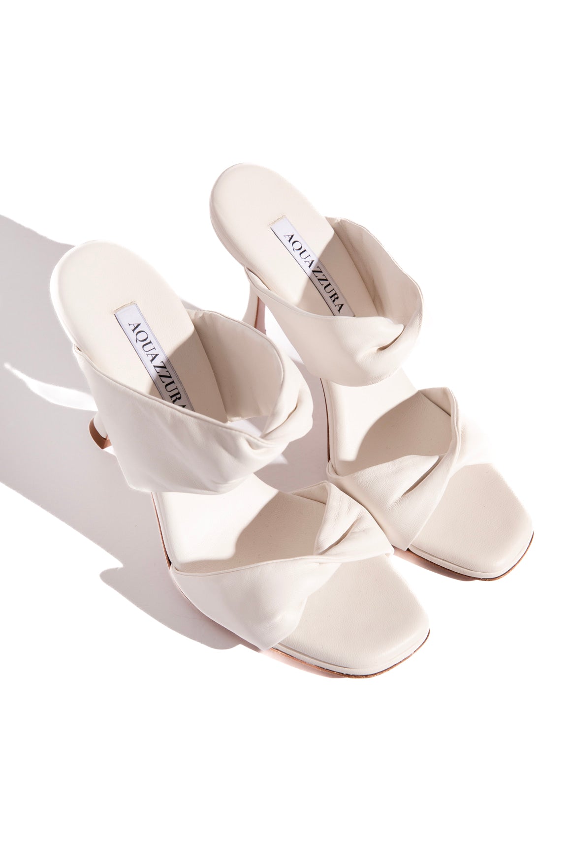 AQUAZURRA White Padded Strap Heeled Sandals (Sz.38)