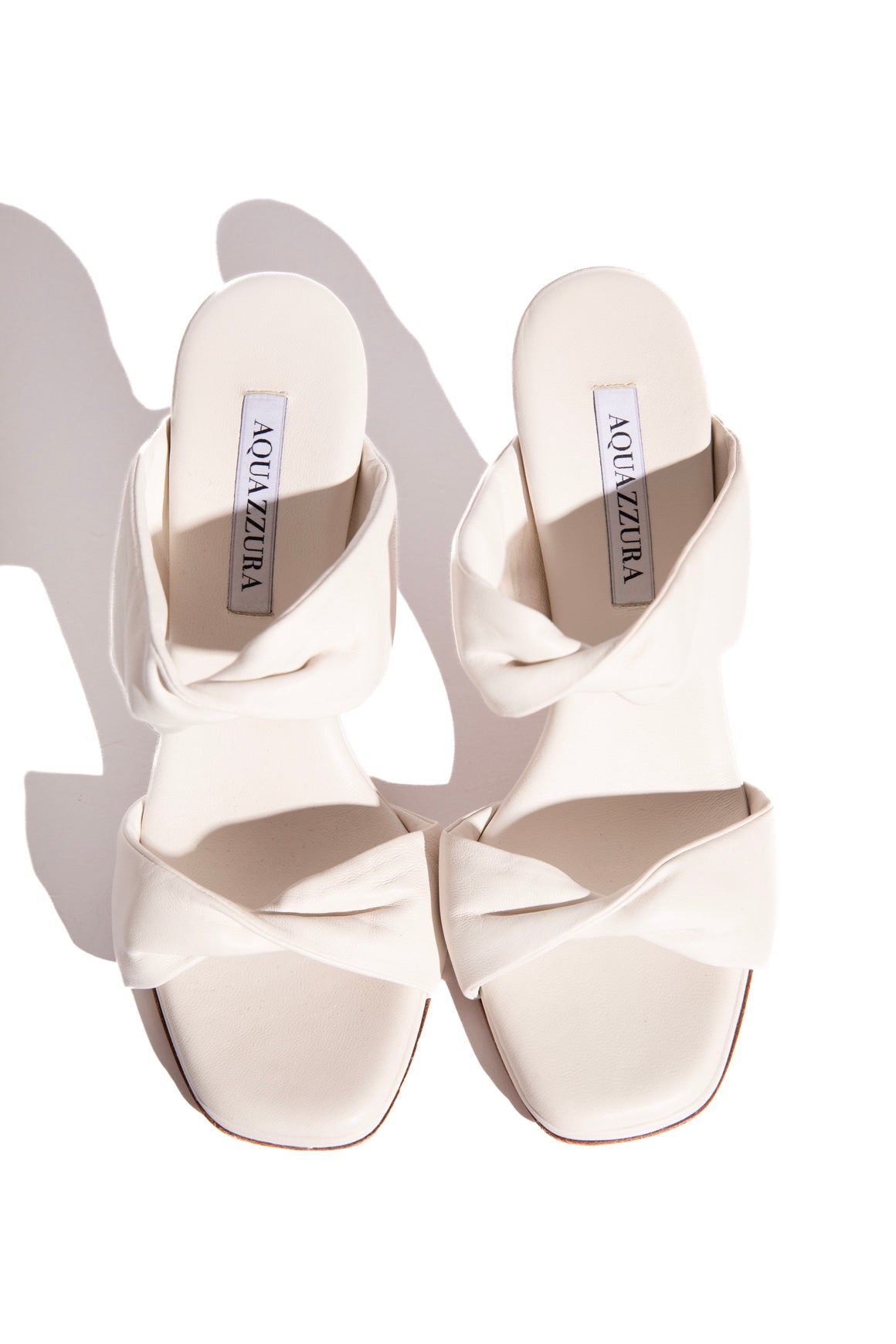 AQUAZURRA White Padded Strap Heeled Sandals (Sz.38)