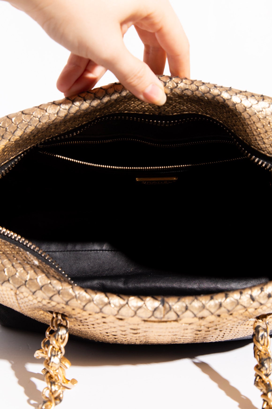 CHANEL Python Bowler Bag