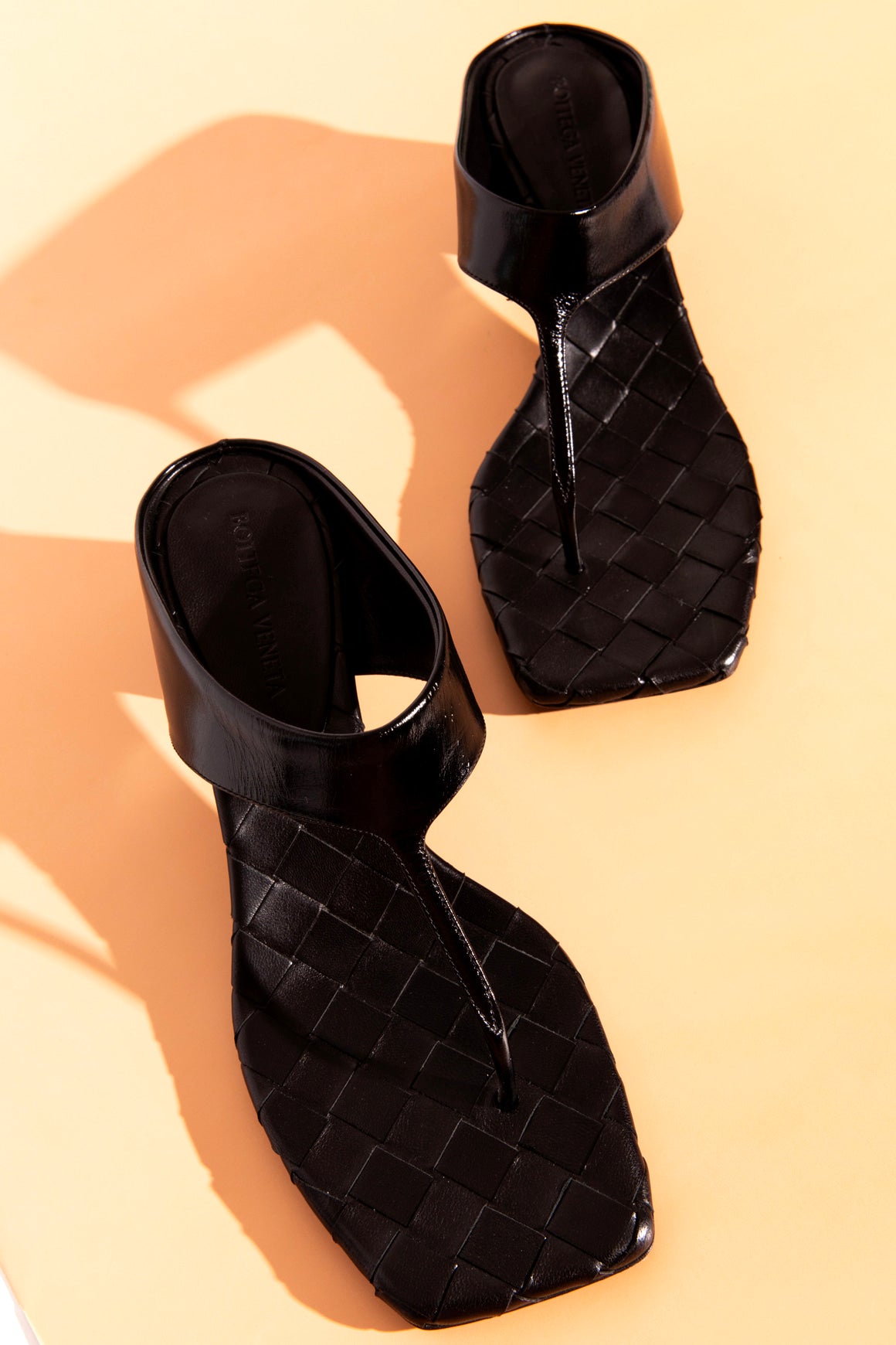 BOTTEGA VENETA Black "Marella" Thong Sandals (Sz. 38)