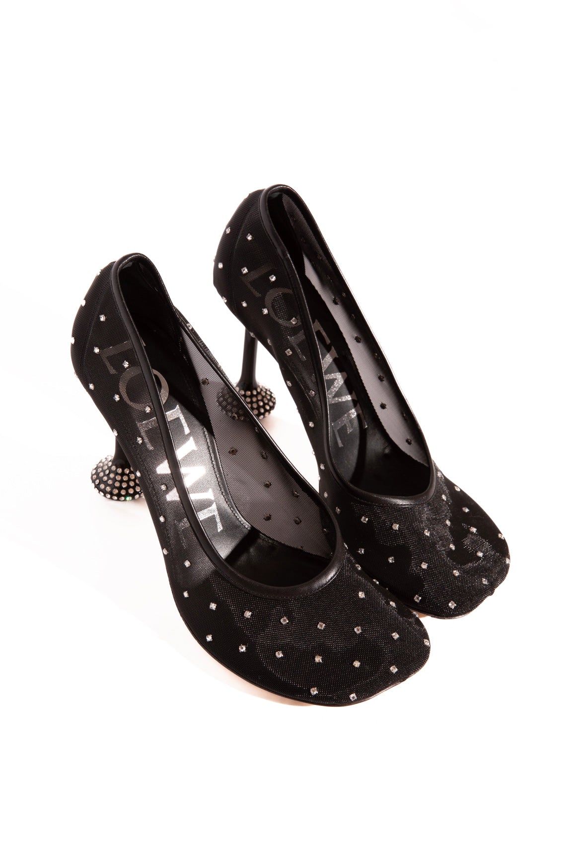 LOEWE Black Mesh Crystal 'Toy' Pumps (Sz. 38)