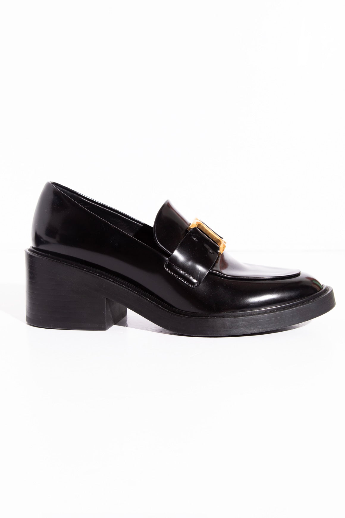 CHLOE Patent Leather Heeled Loafers (Sz. 39)