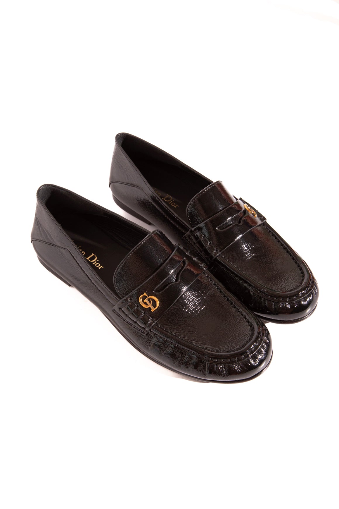 CHRISTIAN DIOR Patent Moccasin "Time" Loafers (Sz. 37.5)