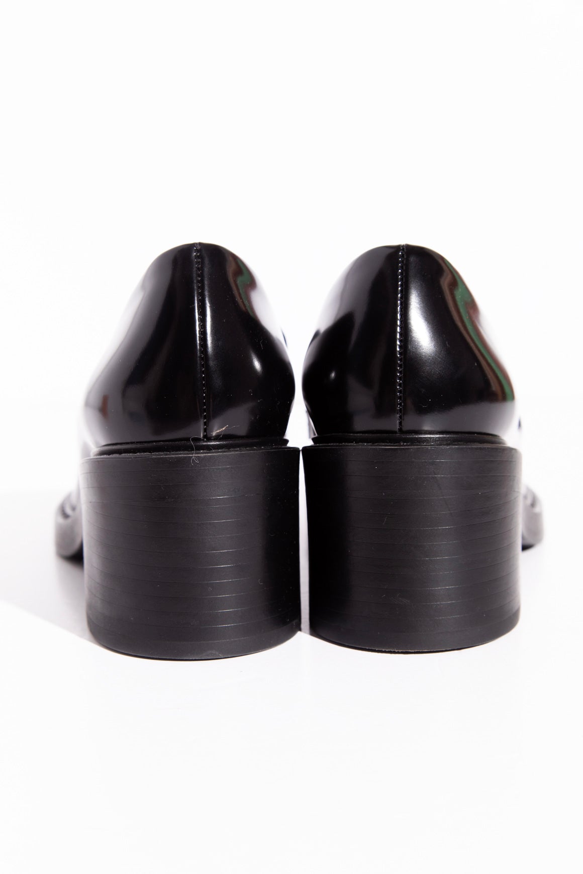 CHLOE Patent Leather Heeled Loafers (Sz. 39)