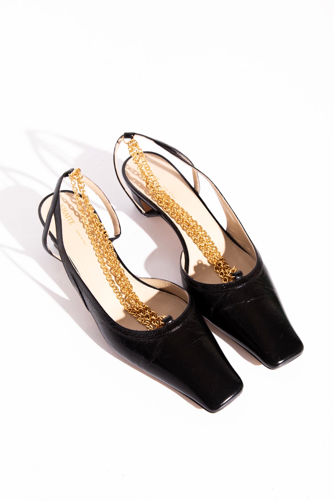 KHAITE Gold Chain Kitten Heels (Sz. 36)