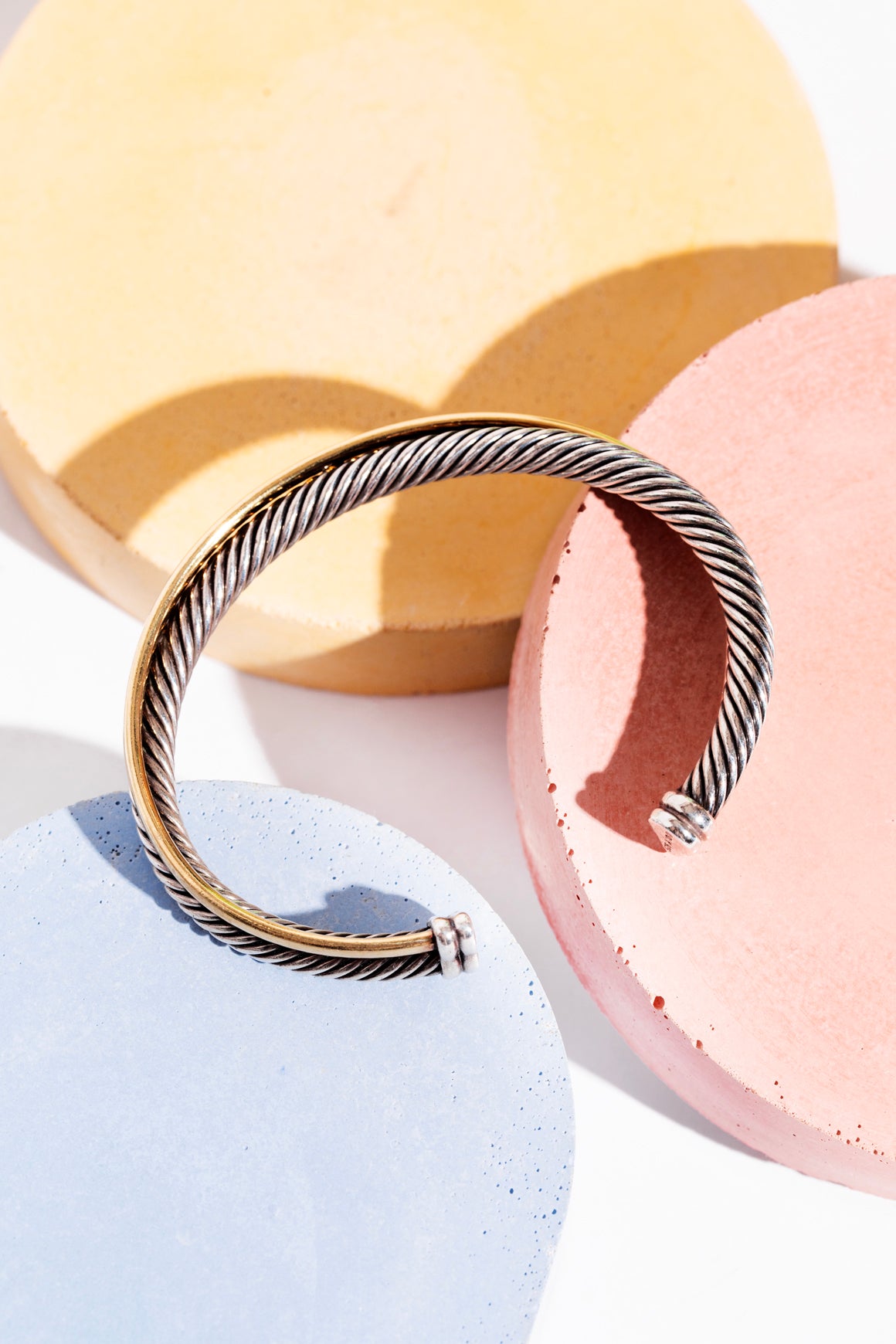 DAVID YURMAN Silver & Gold Crossover Two Row Cuff