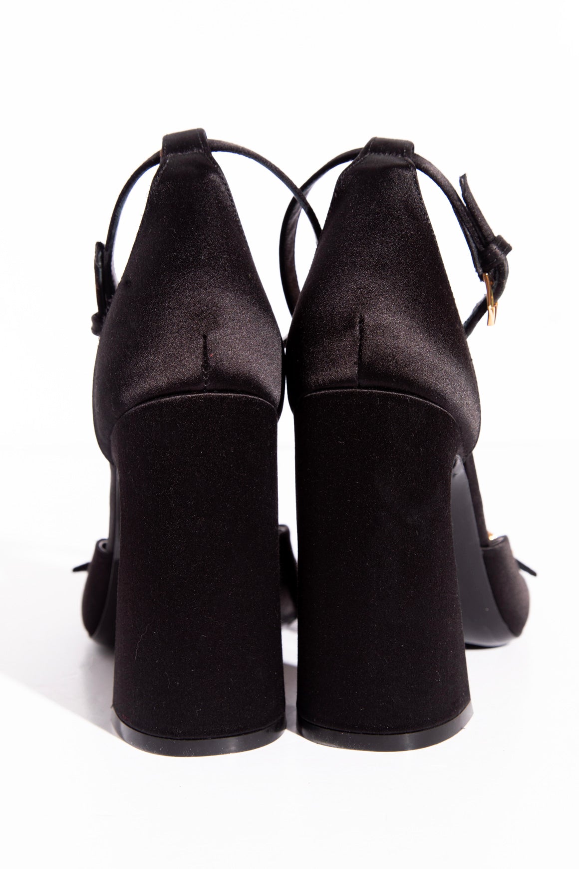 VERSACE Black Satin Heels (Sz. 39)