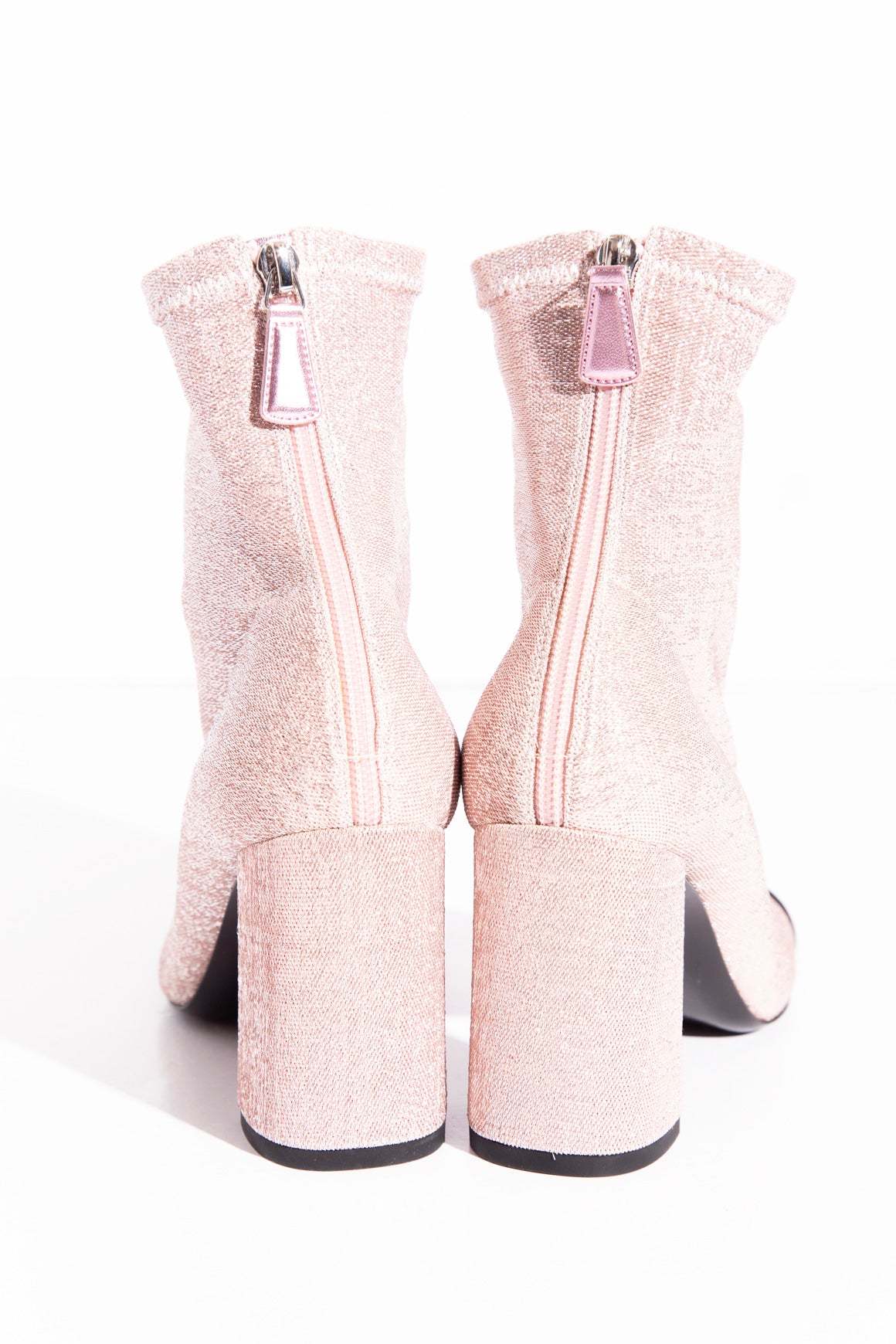 CHANEL Pink Metallic Ankle Boots (Sz. 38)