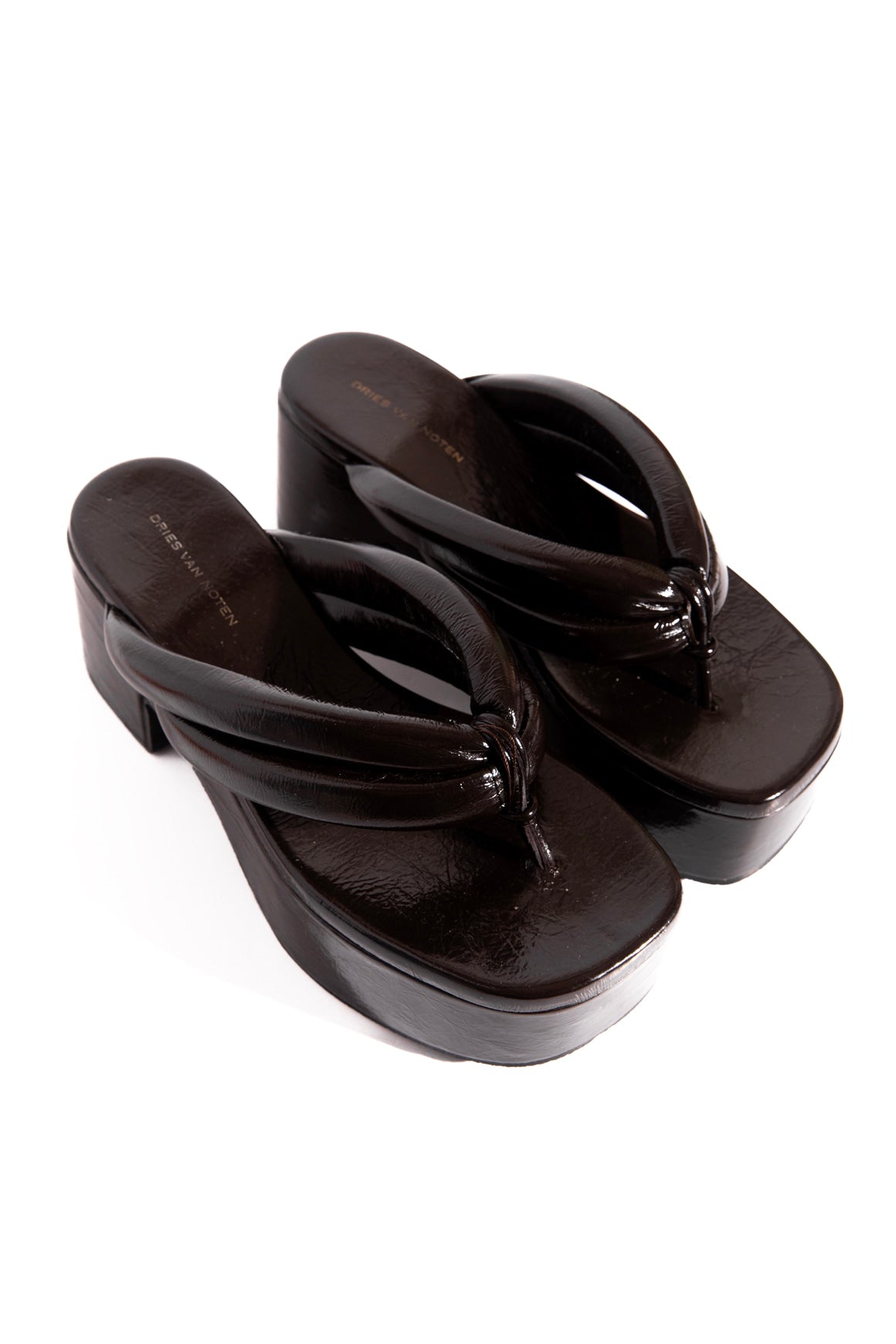 DRIES VAN NOTEN Brown Platform Sandals (Sz. 36.5)