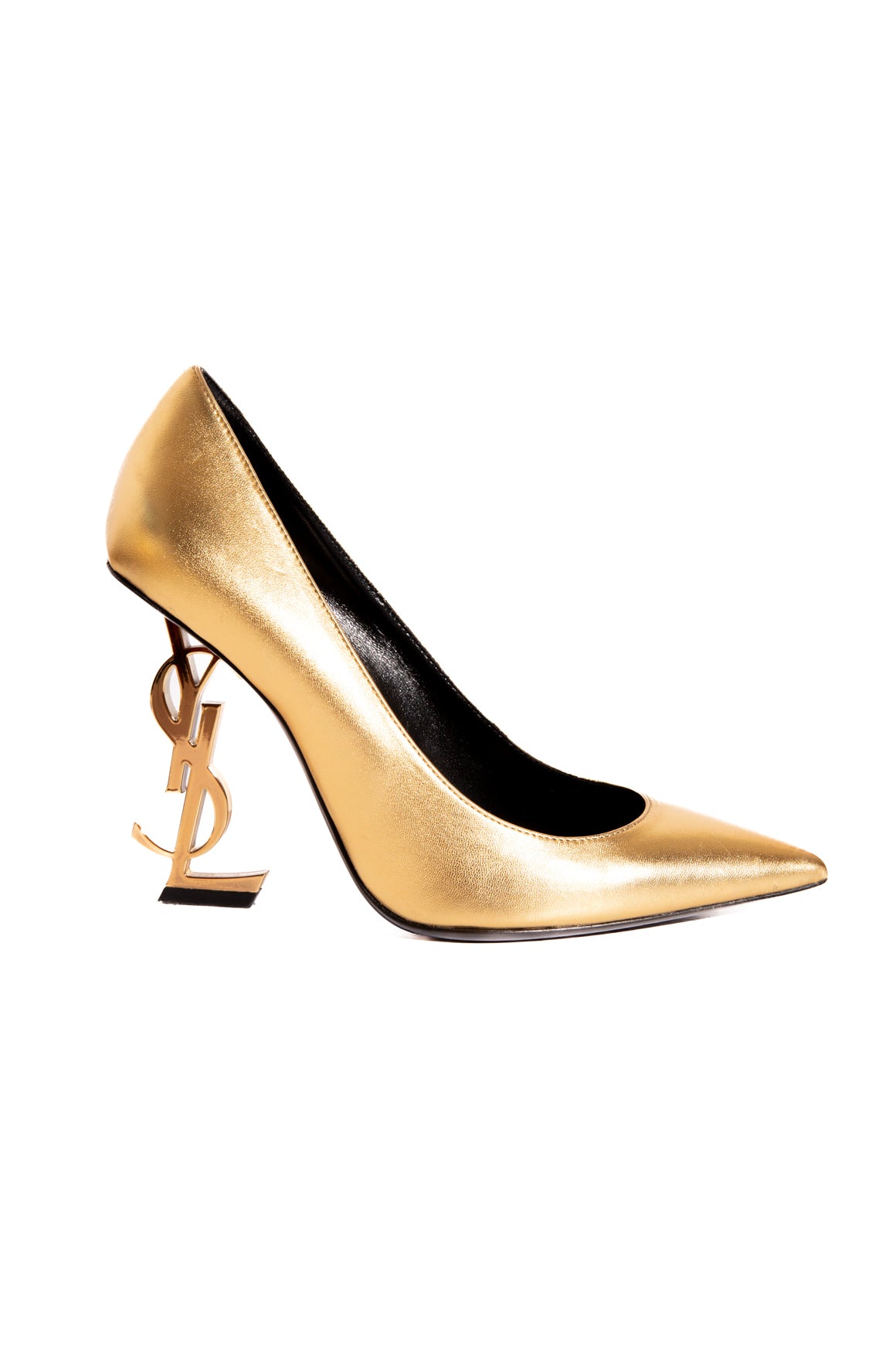 SAINT LAURENT Gold Opyum Pumps (Sz. 36.5)