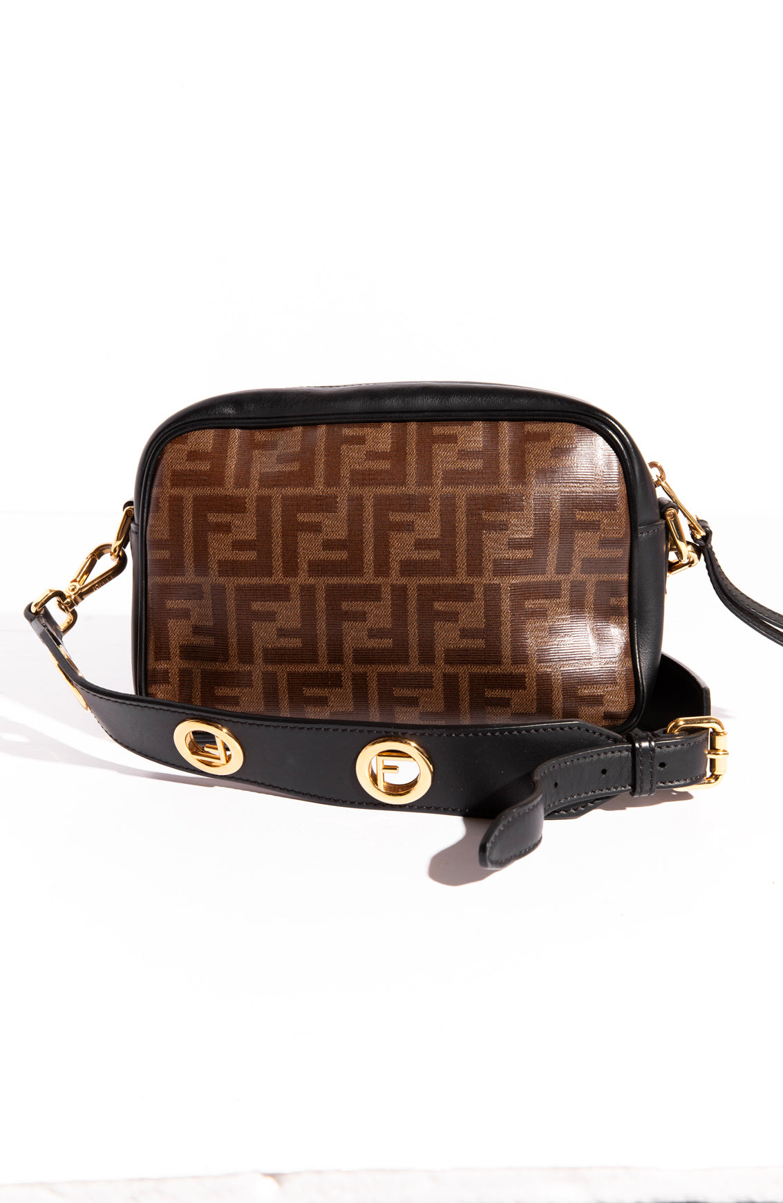 FENDI Brown + Black 'Roma Italy 1925' FF Camera Bag