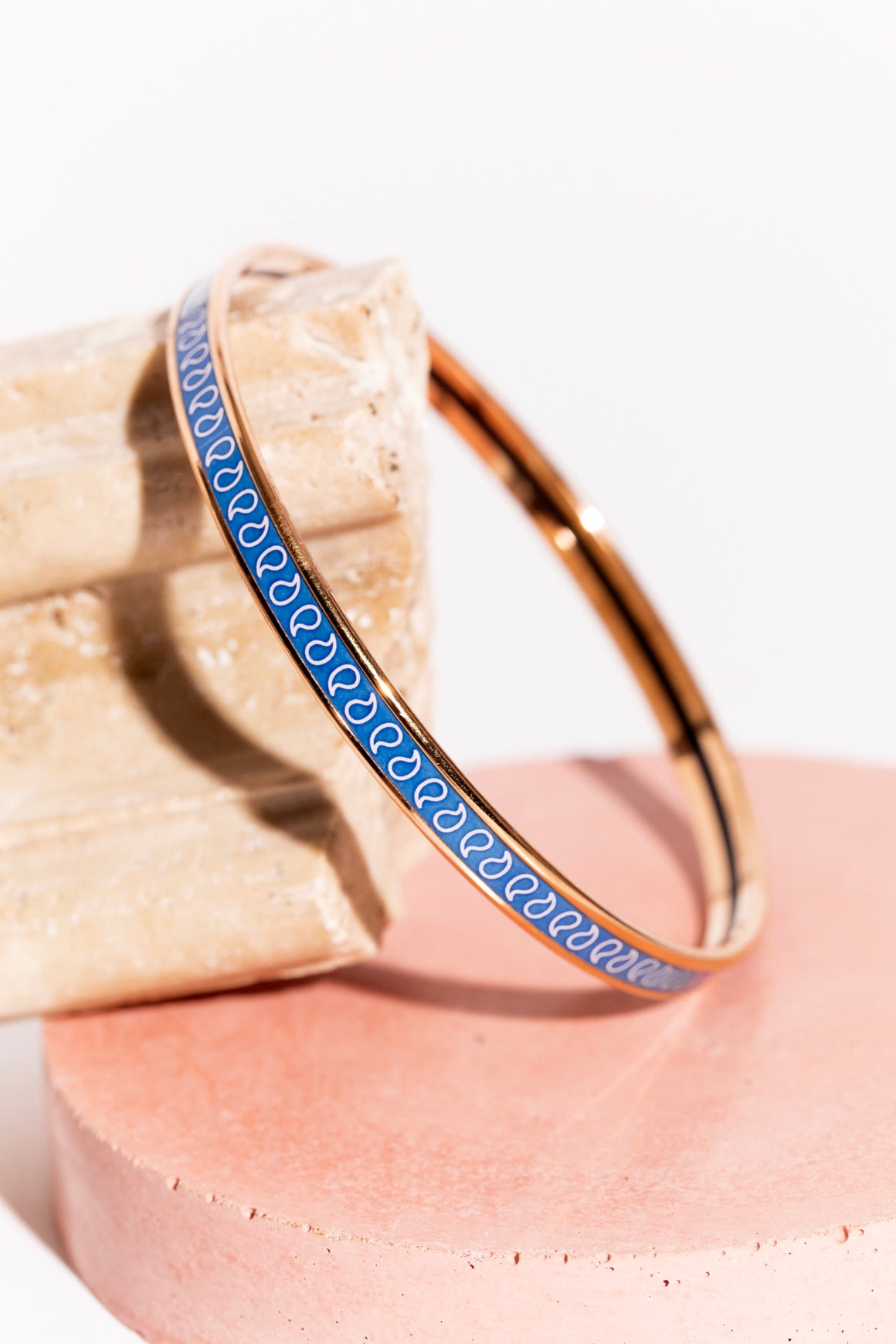 HERMES Blue Paisley Thin Enamel Bangle