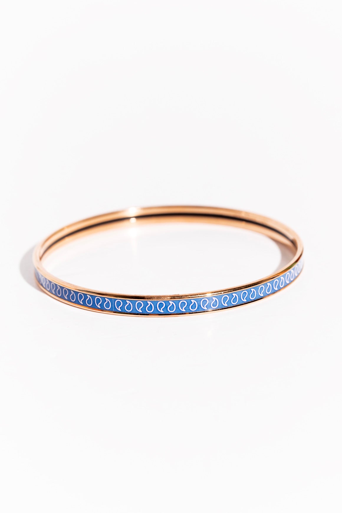HERMES Blue Paisley Thin Enamel Bangle