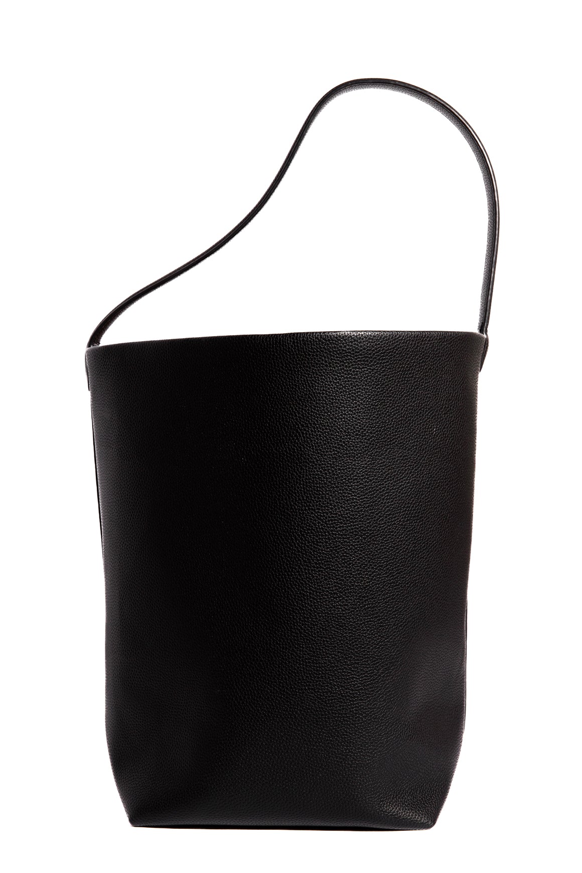 THE ROW Black N/S Park Tote in Grained Leather