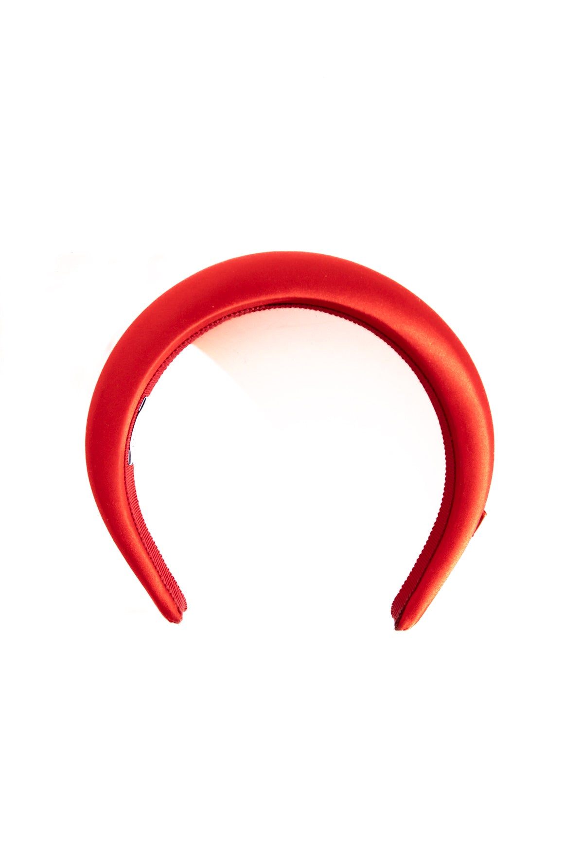 PRADA Red Satin Padded Headband