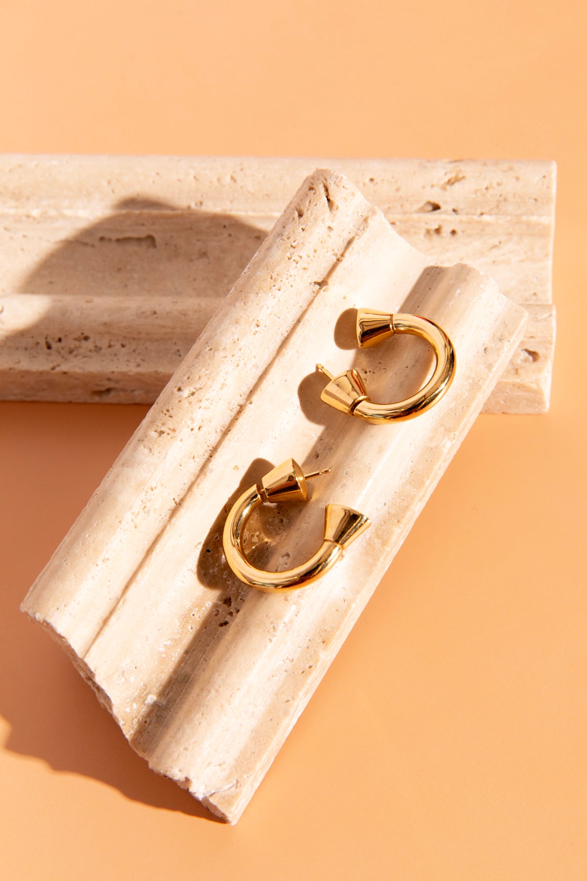 BOTTEGA VENETA Brass Ellipse Hoop Earring