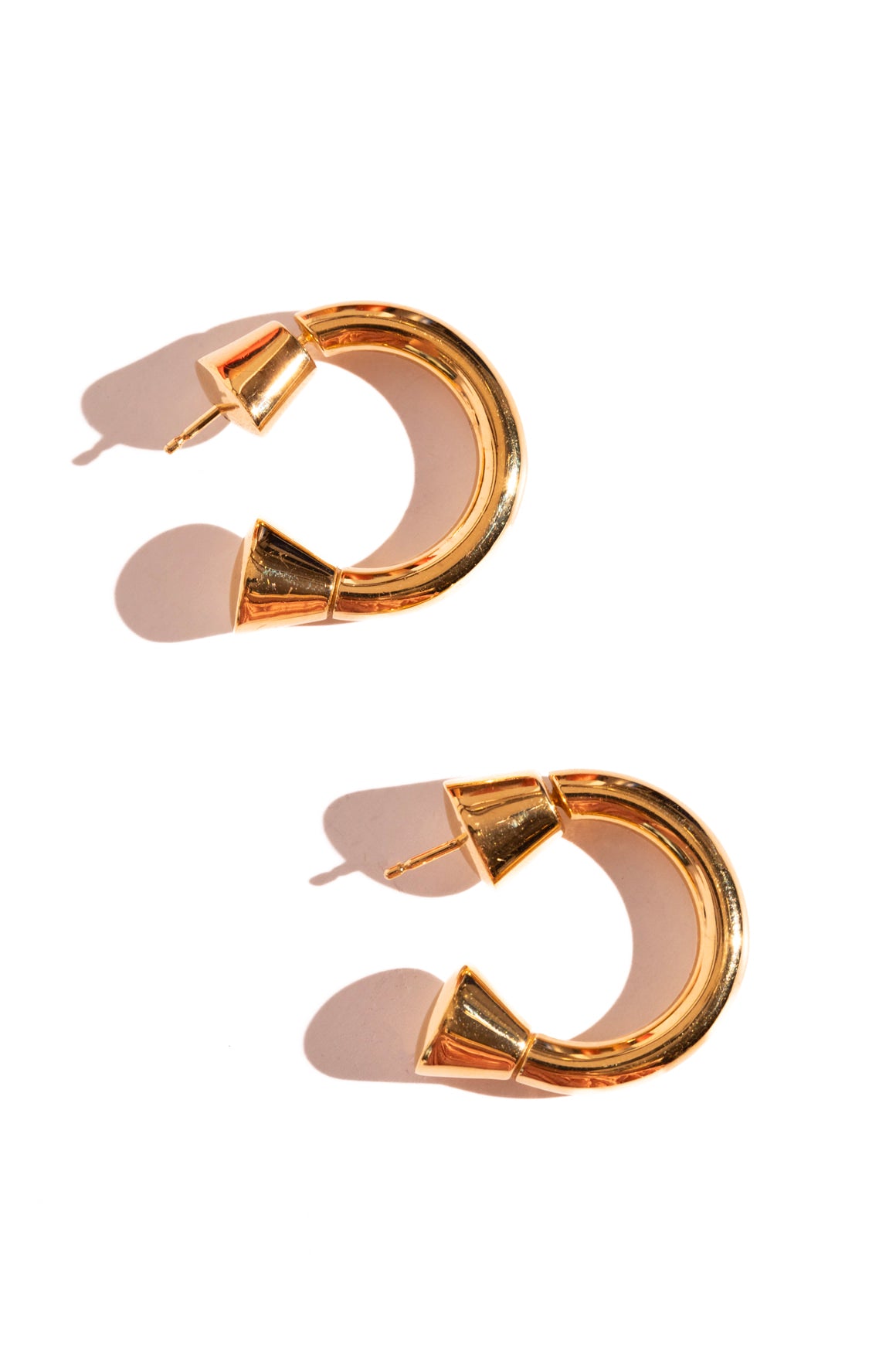 BOTTEGA VENETA Brass Ellipse Hoop Earring