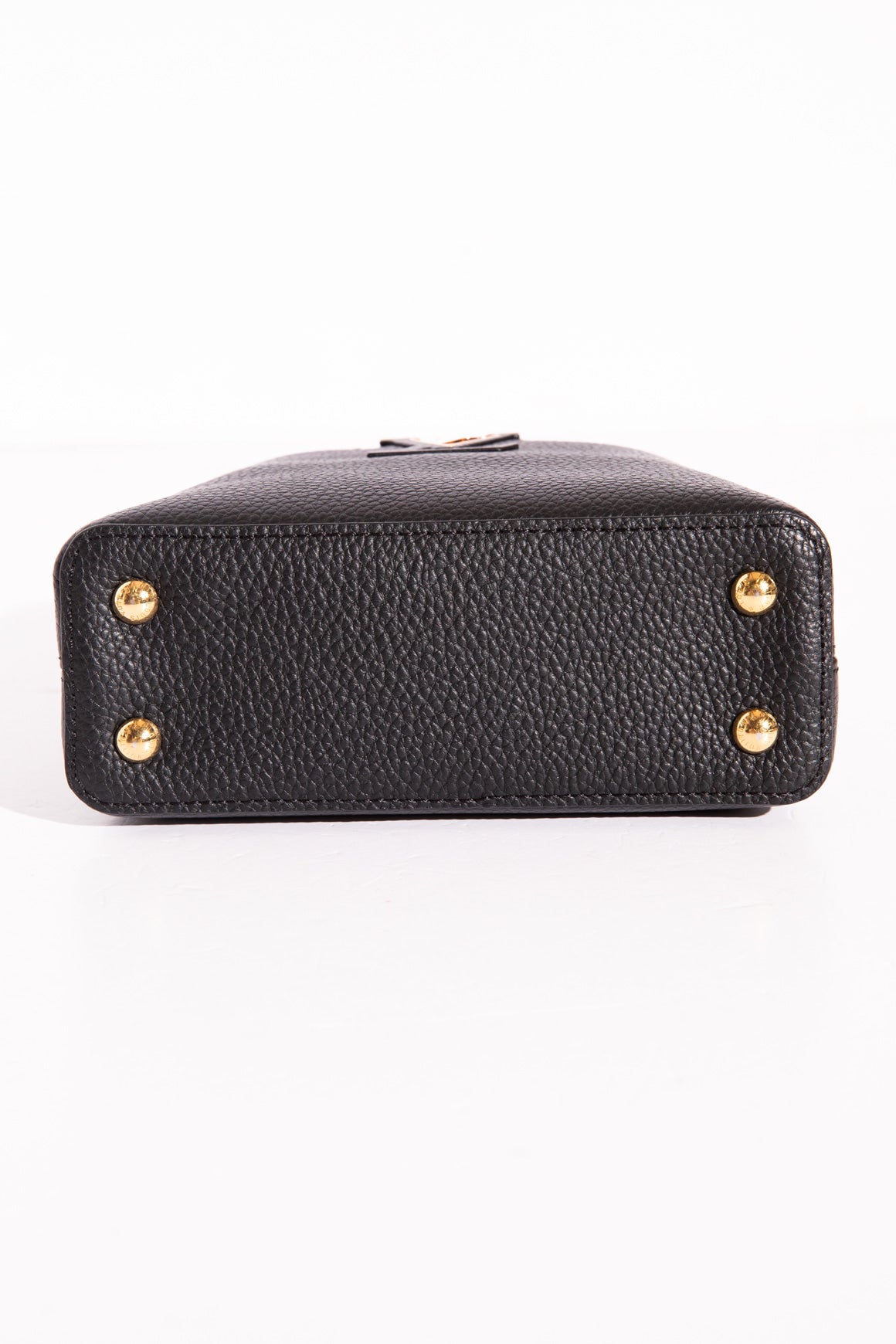 LOUIS VUITTON Black Leather& Python Mini Capucines Bag