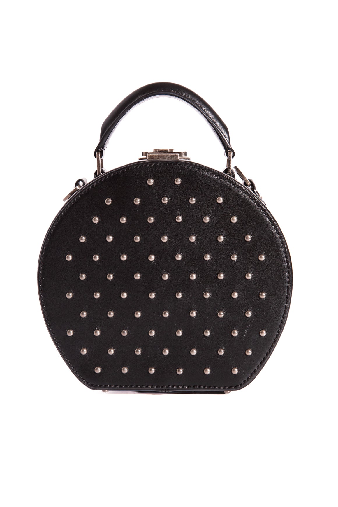 SAINT LAURENT Black Silver Stud Mica Bag