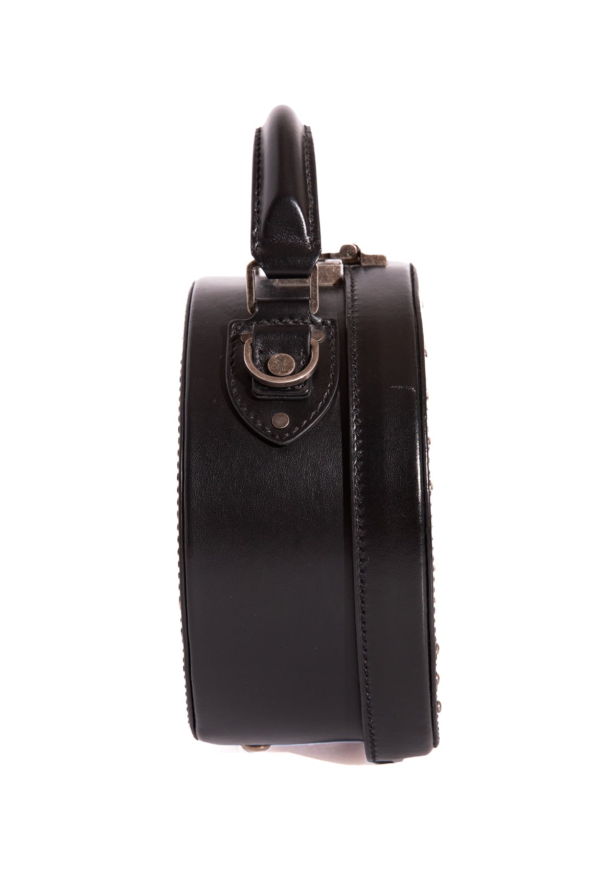 SAINT LAURENT Black Silver Stud Mica Bag