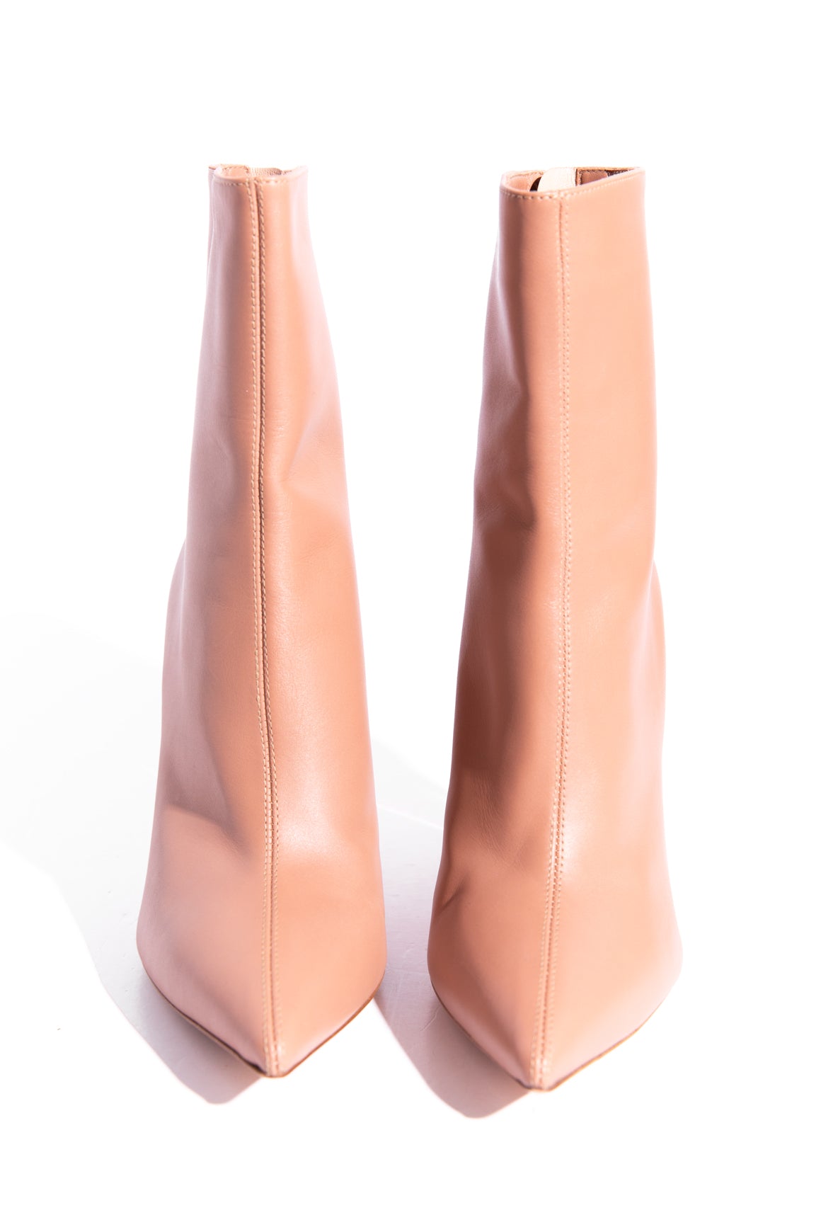 GIANVITO ROSSI Nude Lucite Heel Boots (Sz. 36)