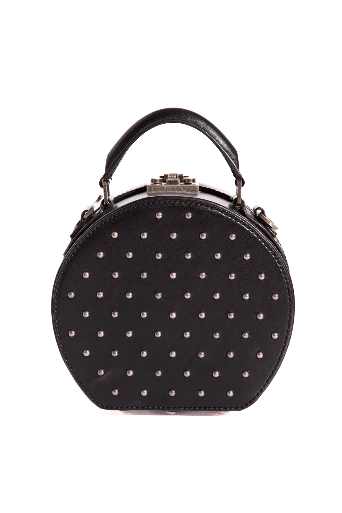 SAINT LAURENT Black Silver Stud Mica Bag