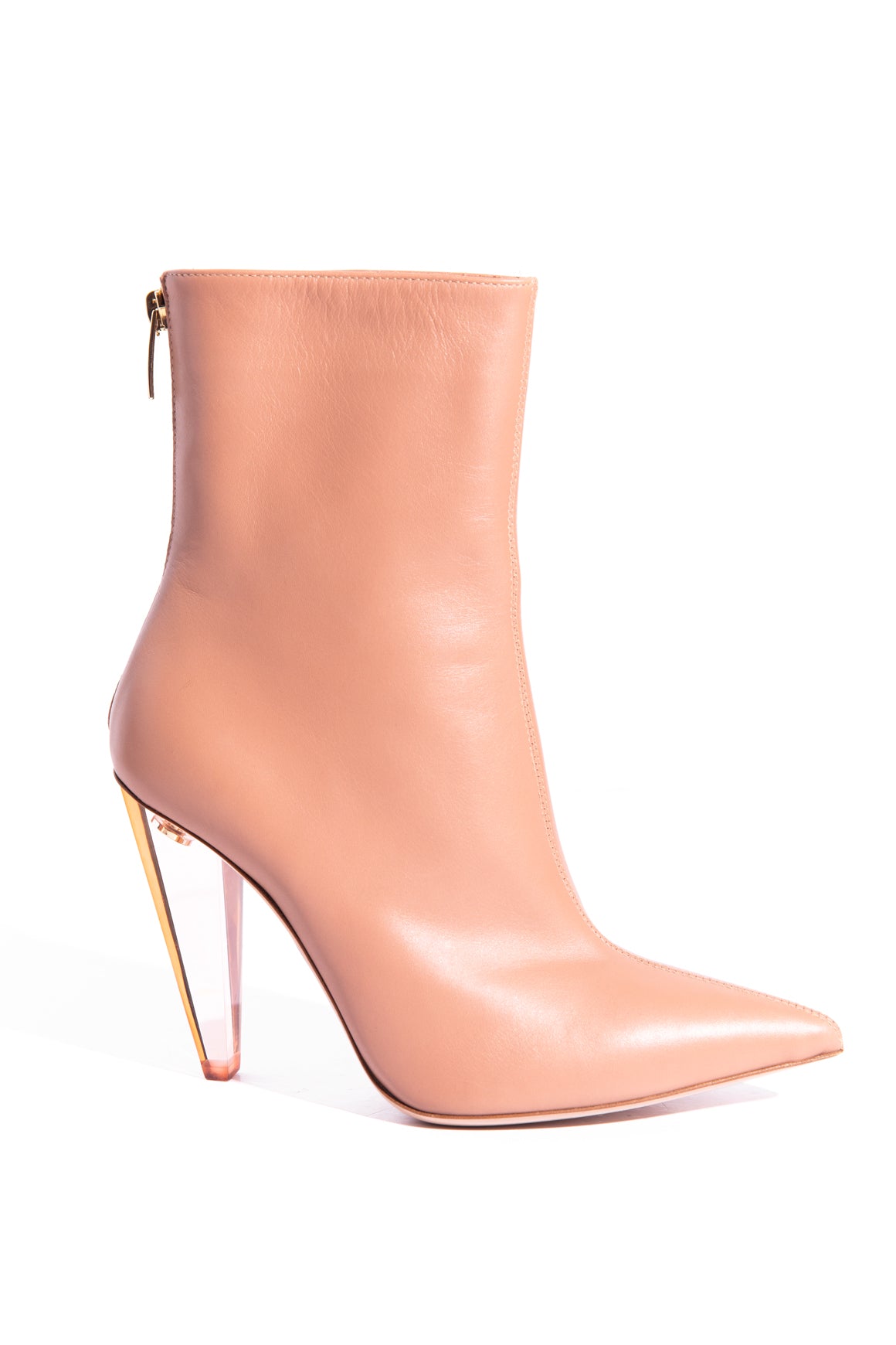 GIANVITO ROSSI Nude Lucite Heel Boots (Sz. 36)