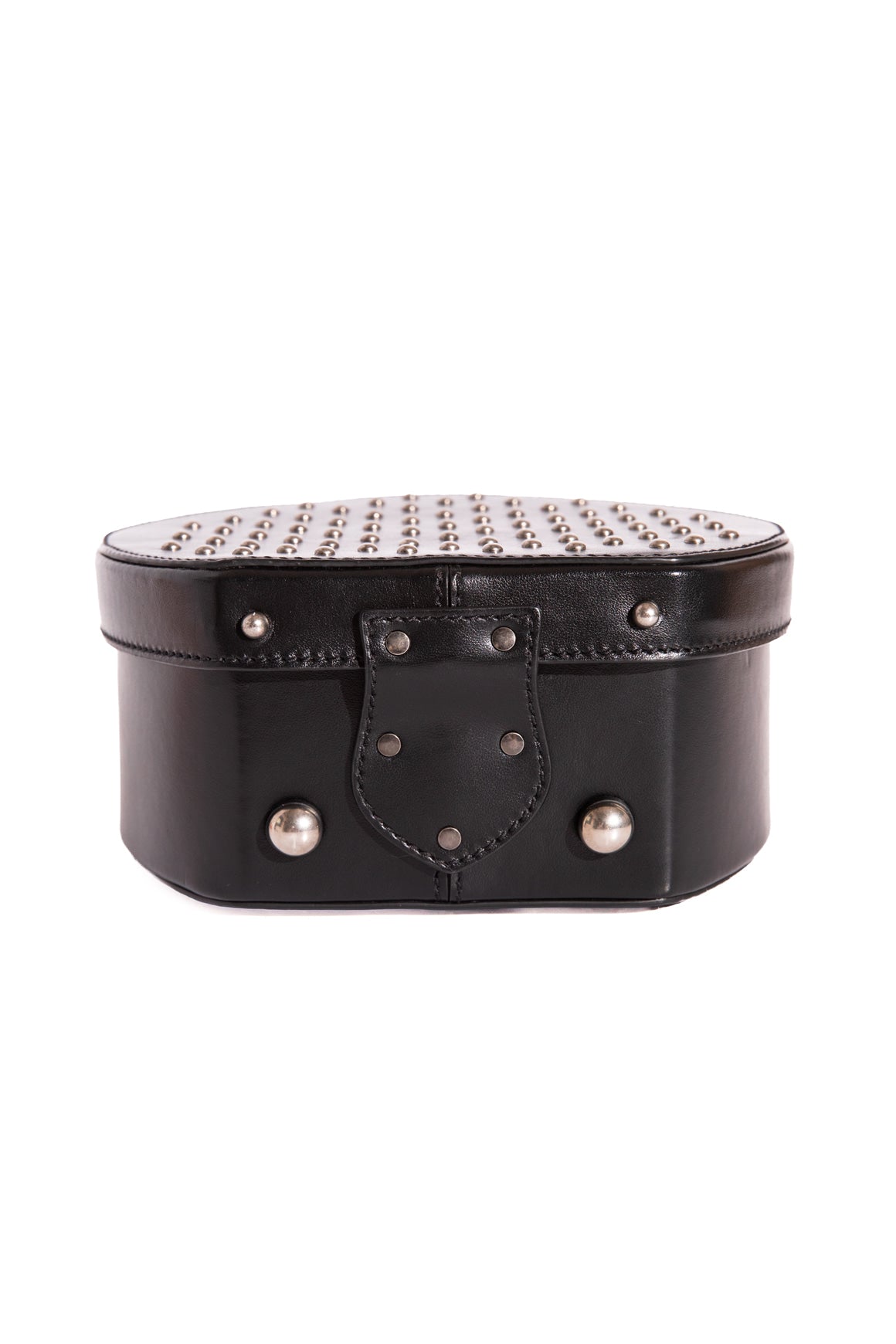 SAINT LAURENT Black Silver Stud Mica Bag