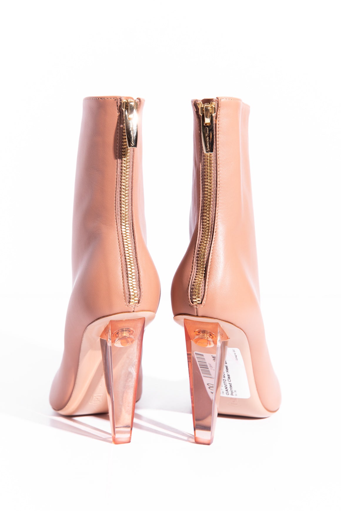 GIANVITO ROSSI Nude Lucite Heel Boots (Sz. 36)