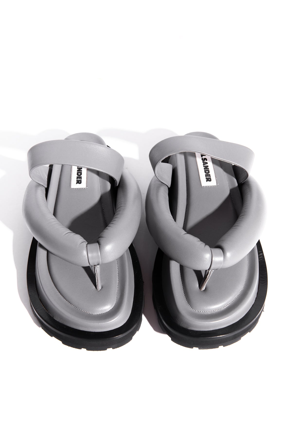 JIL SANDER Grey Leather Sandals (Sz. 36)